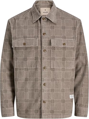 JACK & JONES Jprbluwill Corduroy L/S - Camiseta de Manga Corta, Beige, S