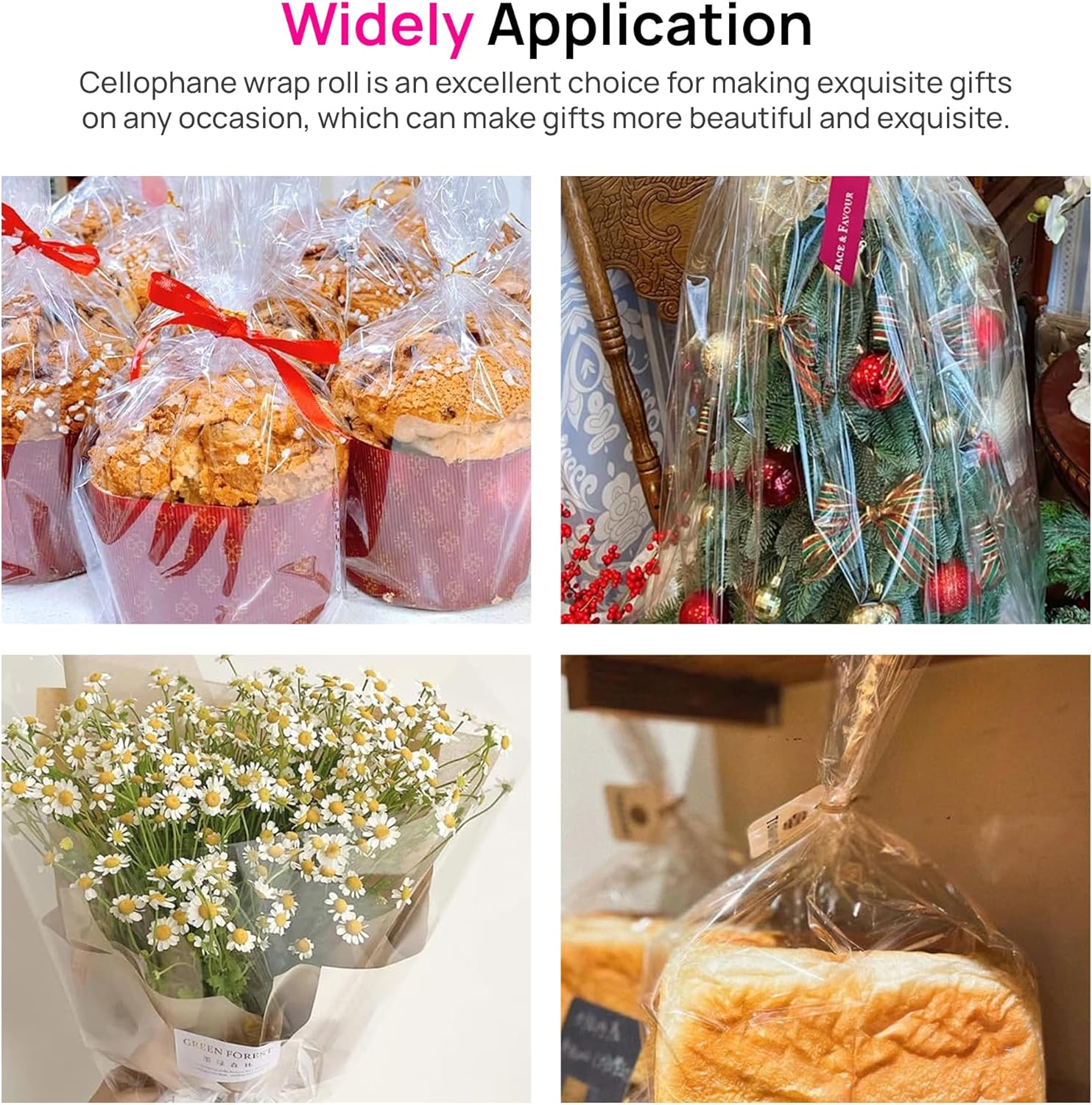 Premium Clear Cellophane Wrap Roll 40CM x 30M – Extra Strong & Crystal Clear | Perfect for Gift Wrapping, Baskets, & Crafts