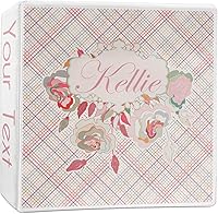 Vista 1 de Carpeta personalizada de 3 anillas moderna a cuadros y flores, 2 pulgadas