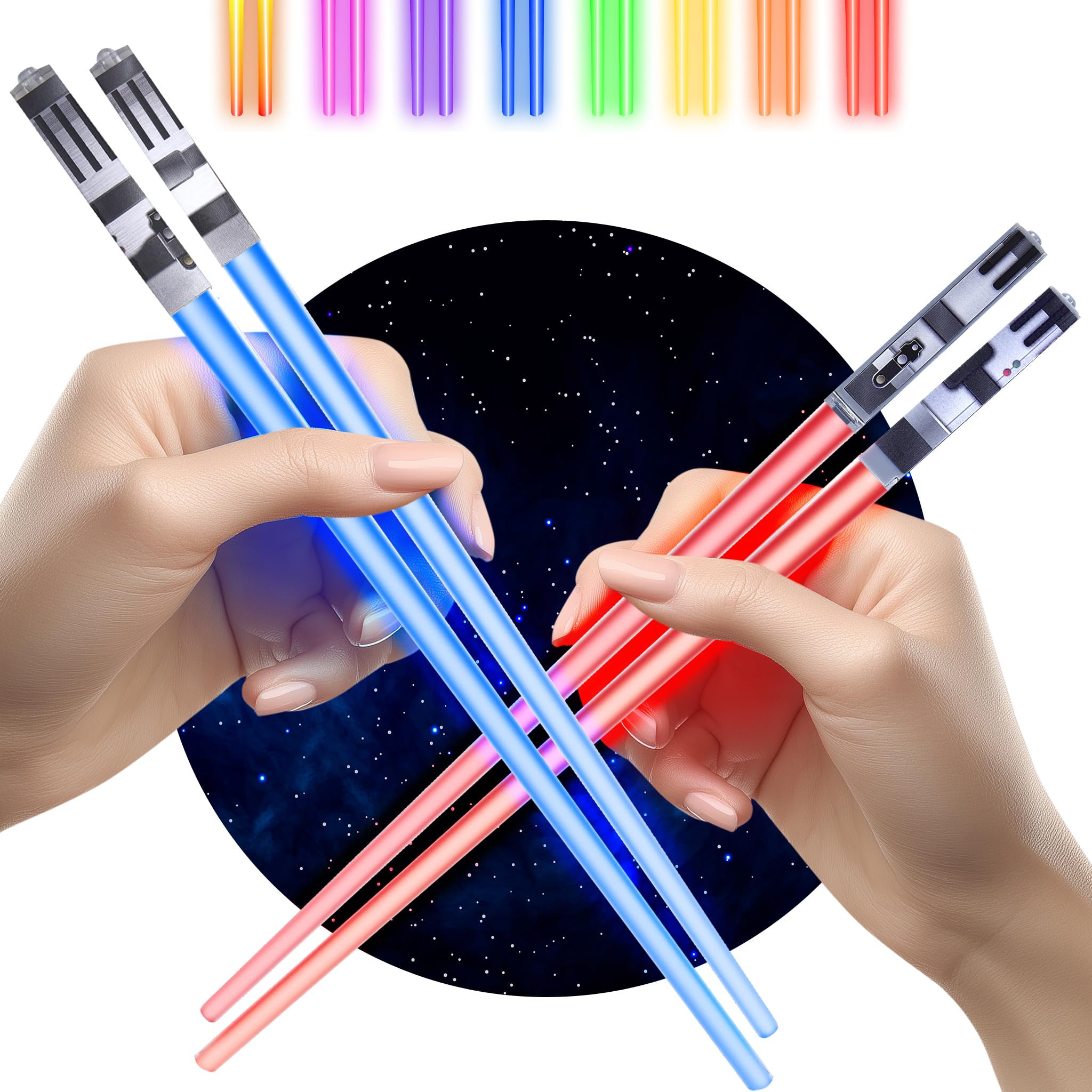 ChopSabers Sable de luz de LED se encienden los palillos 2 Par Rojo azul