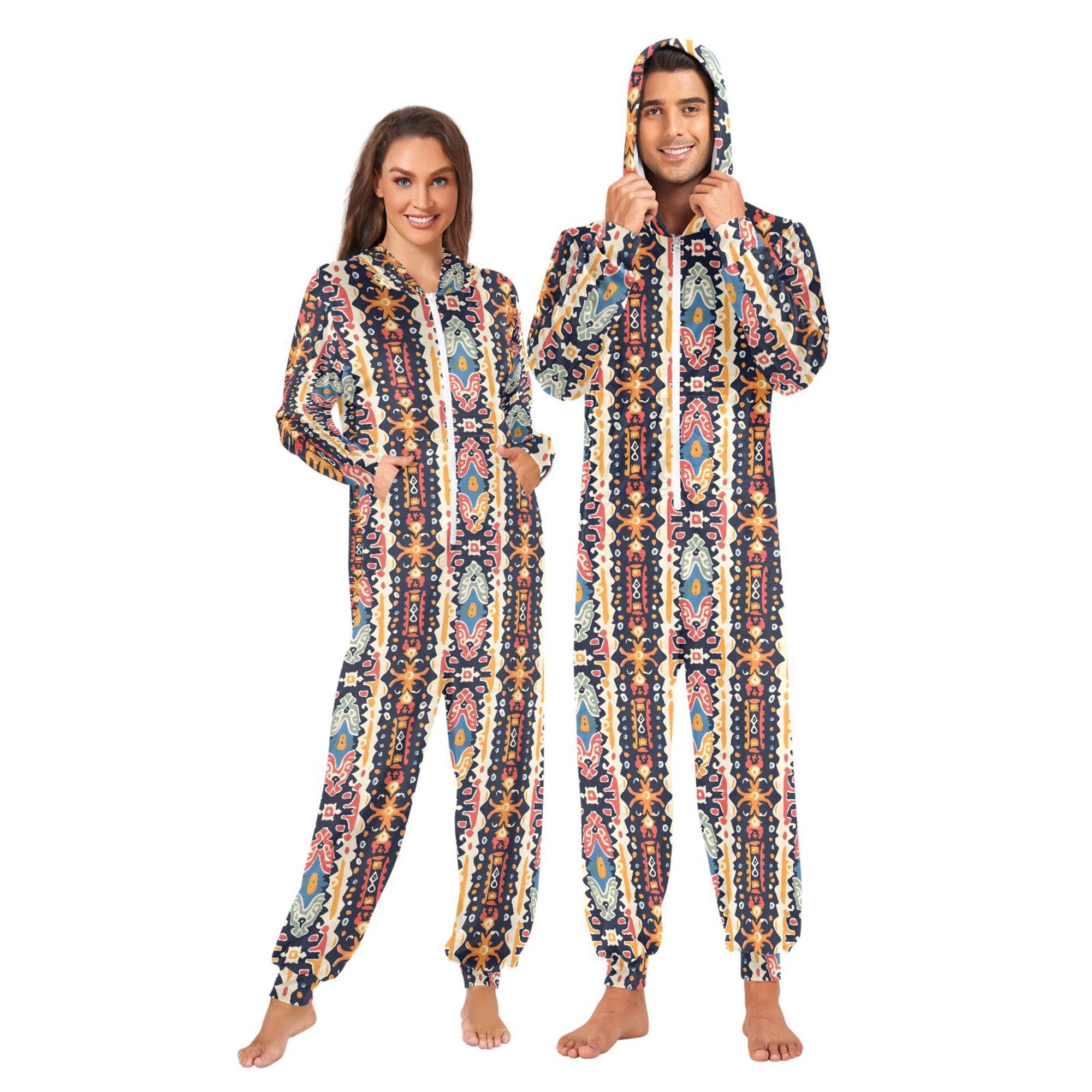 Pigiama con cappuccio per donne uomini coppie adulti, pigiama tradizionale tuta intera con zip up tuta coordinata bassa peluche pigiama biancheria da notte indumenti da notte abbigliamento domestico
