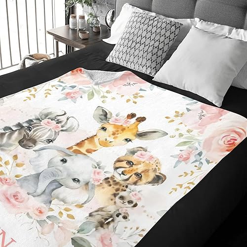 Miniatura 162 de Manta de bebé personalizada con nombre, mantas de bebé de elefante personalizadas para niñas, regalos de bebé, productos para bebés, mantas súper