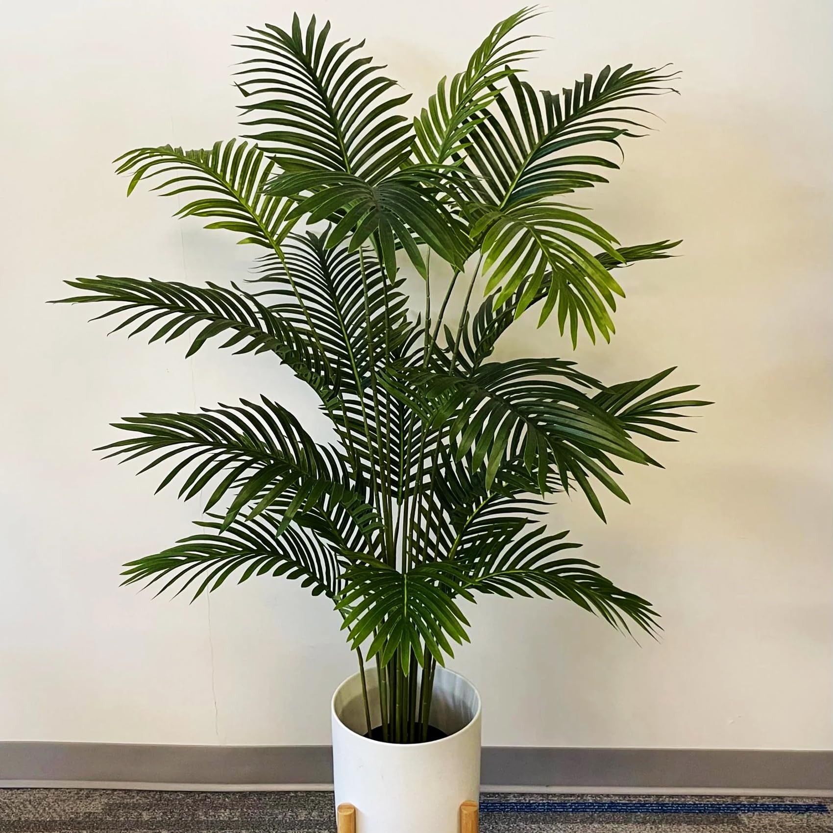 Breve Pianta Artificiale Di Palma Areca 72,4 Cm Di Pianta Falsa Con 13 Tronchi Di Finto Albero Tropicale Dipsi Lutescens Piante In Vaso Per Interni Ed