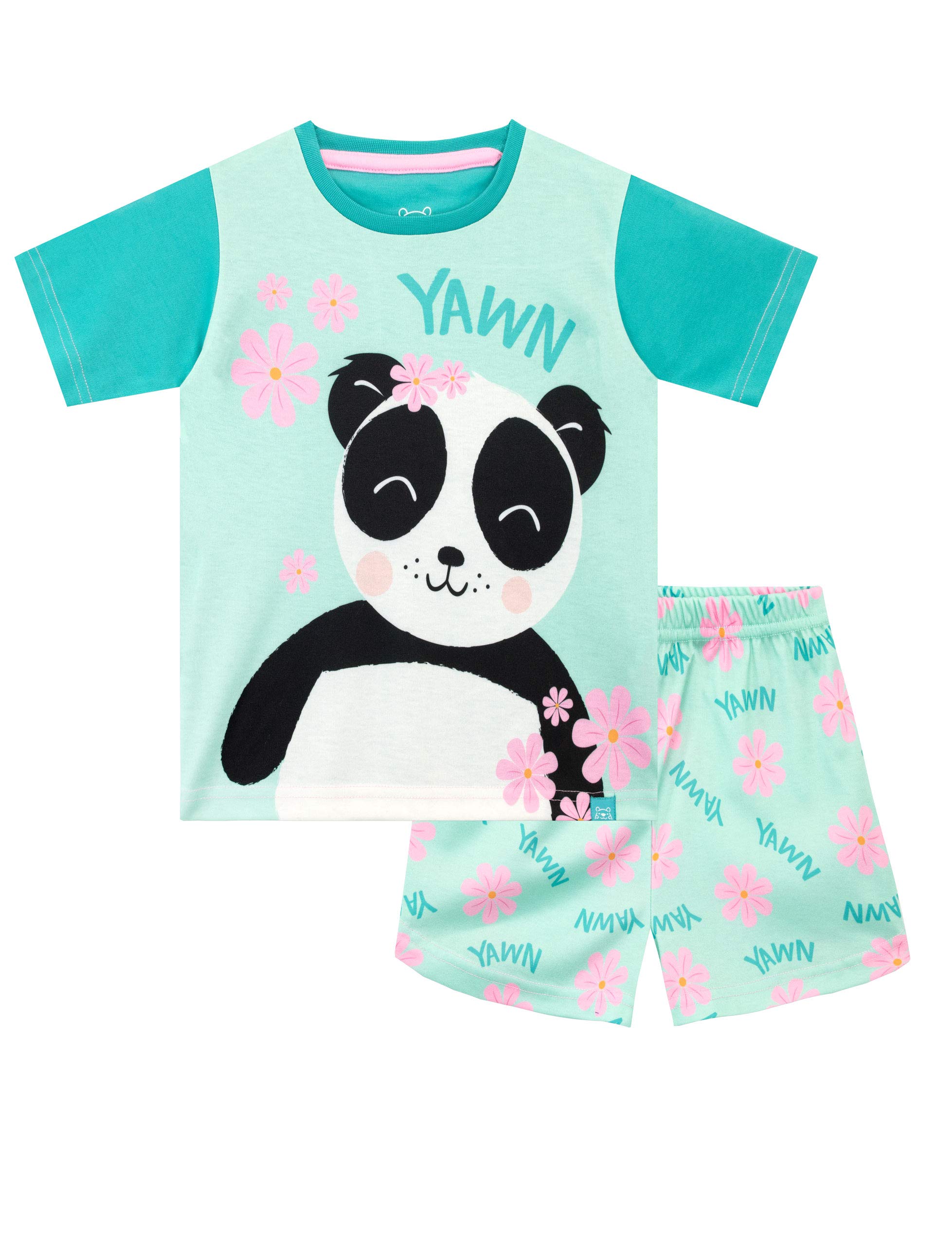 Harry BearGirls Short Pyjamas Panda Green