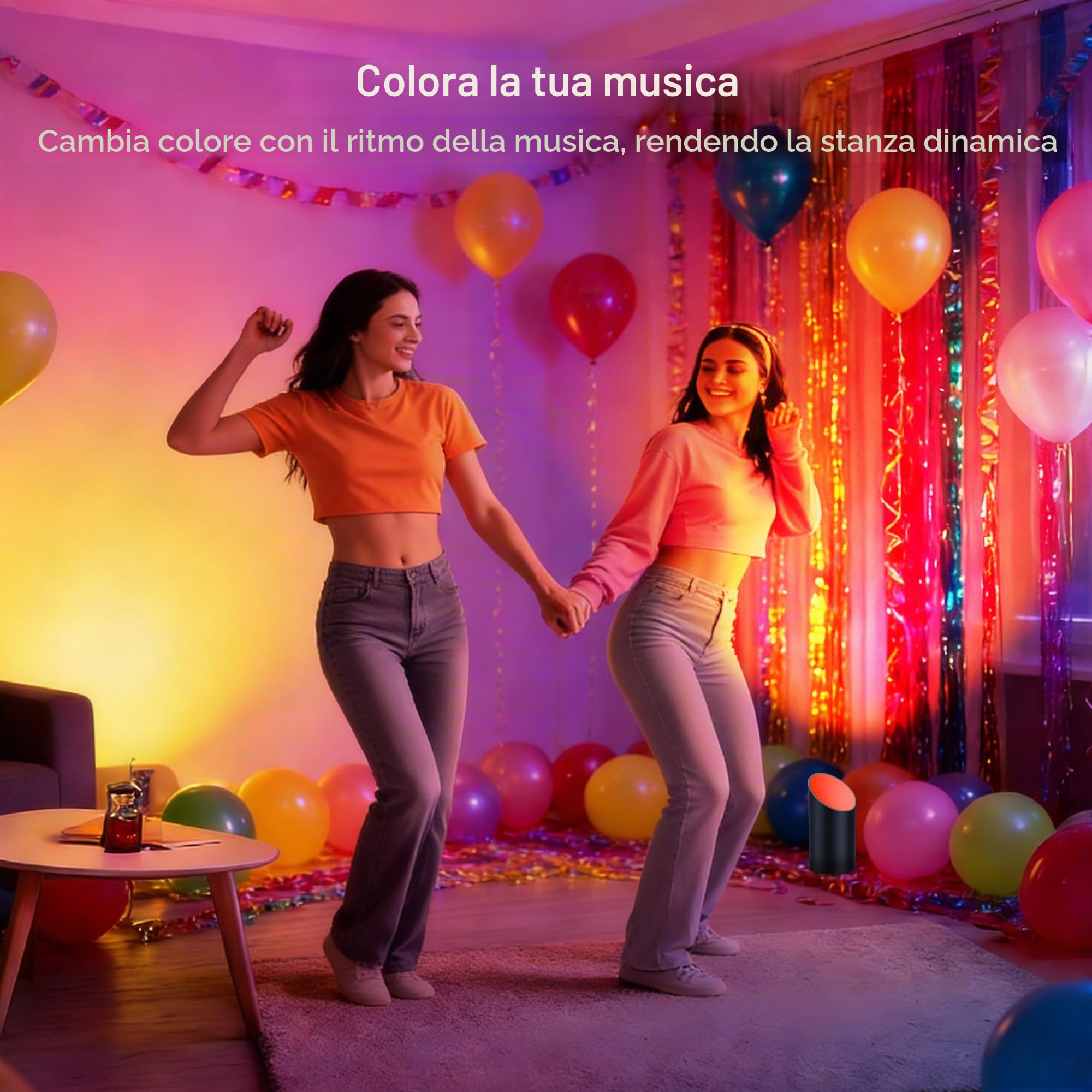 Faretto LED da Terra RGBW Smart, Uplight Spot da Pavimento Bluetooth con APP e Telecomando RF, Dimmerabile 1-100%, RGB + 6000K, 10 Scene, 7W, IP44, Cavo 180 cm con Interruttore a Pedale