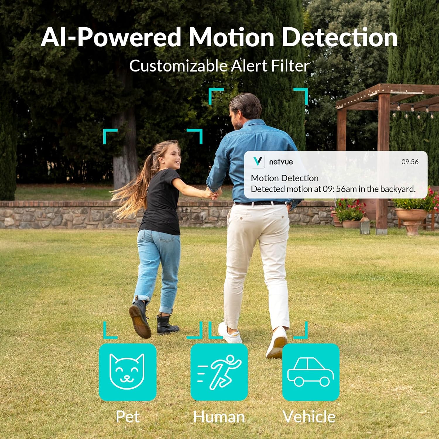NETVUE camera with AI-powered motion detection features