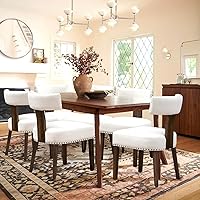 Vista 14 de Juego de 2 sillas de comedor de ratán, sillas de cocina modernas de mediados de siglo con respaldo de caña y marco de madera en acabado negro