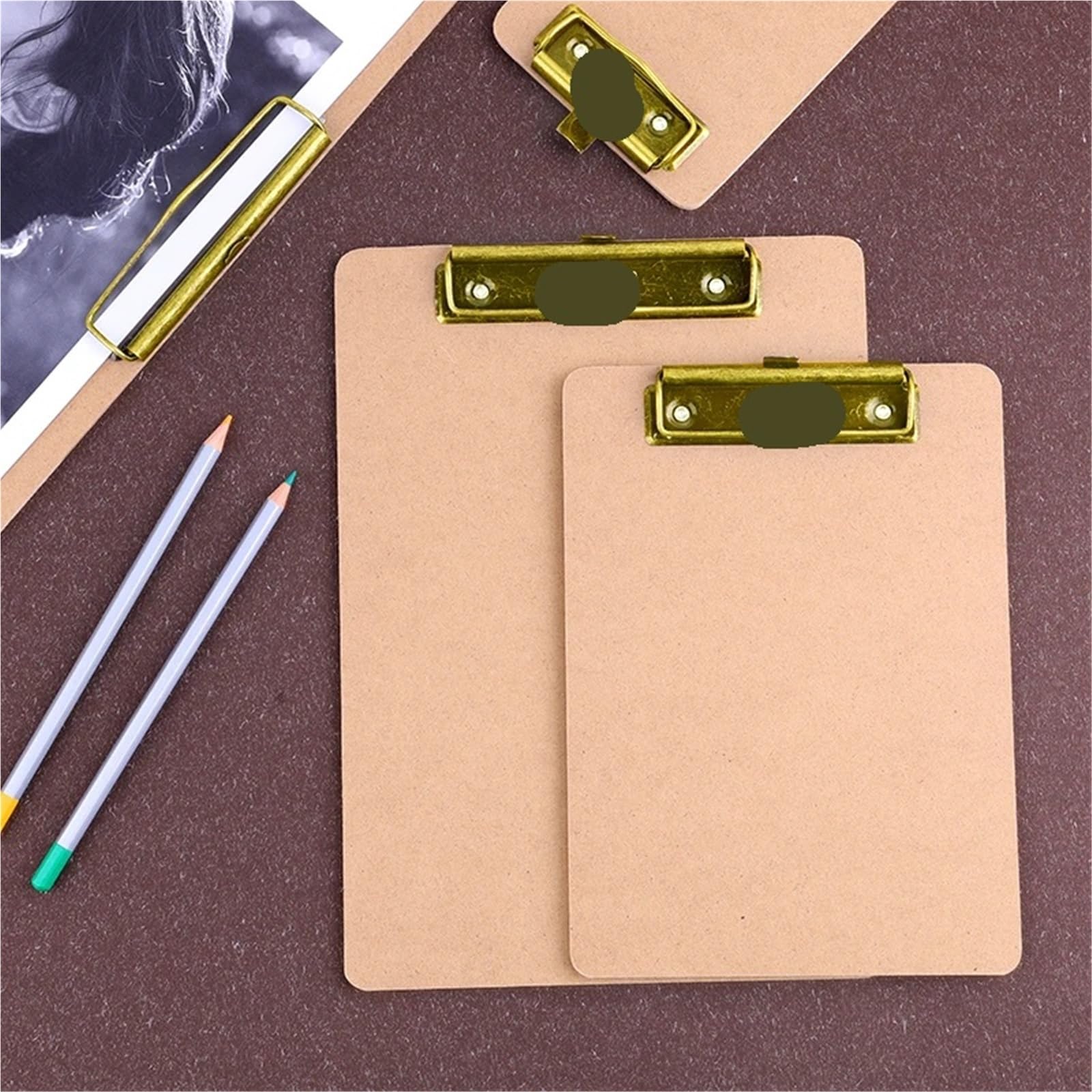 Portablocco Lavagna in fibra A4 Clip for cancelleria for scrittura for studenti 8K Carta for appunti A3 Forniture for ufficio per Scuola, Ufficio e Biblioteca(30x40cm8K-B)