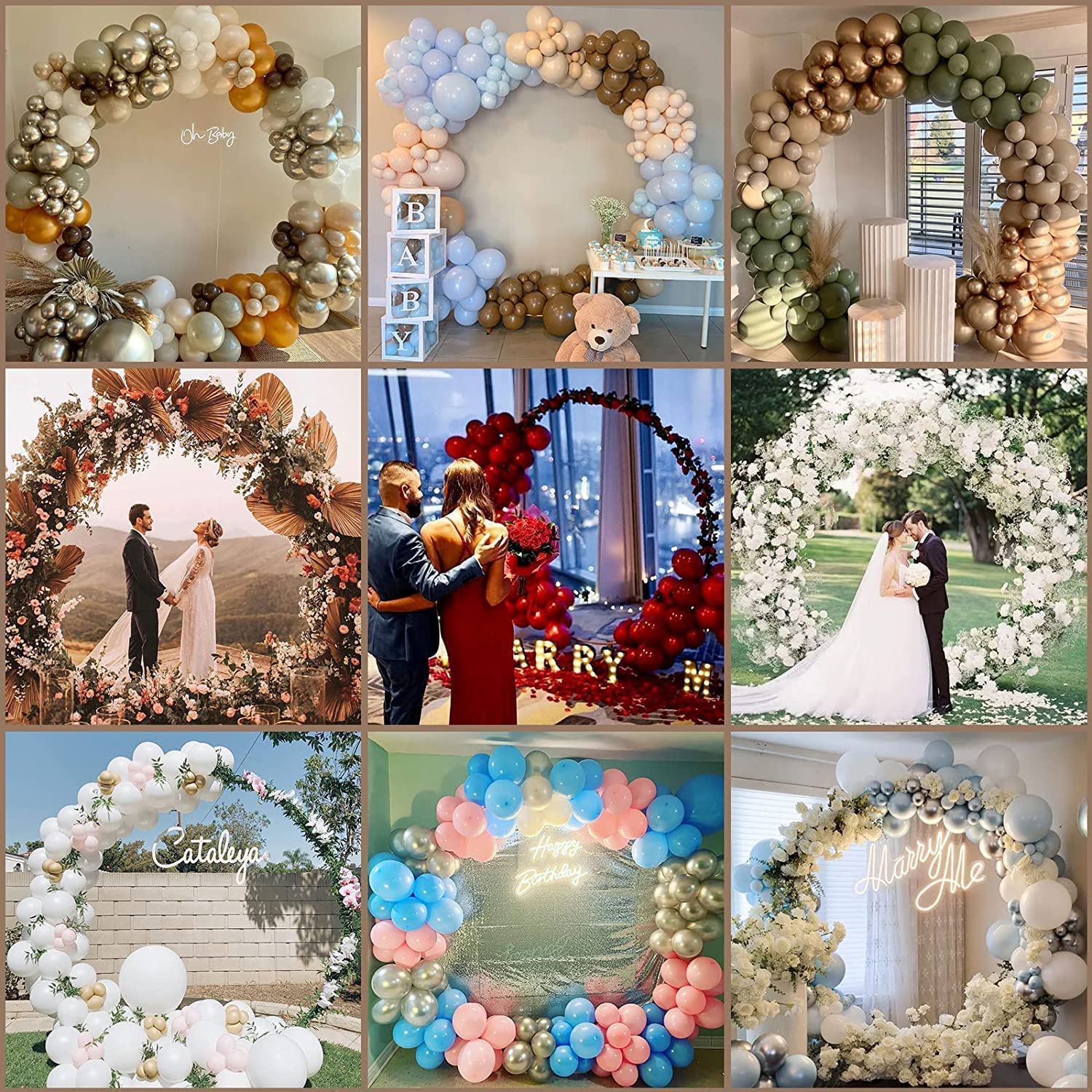 1.8M Metall Luftballon Bogen Kit,DIY Gebogene Bögen,Eisen Hochzeitsbogen,DIY Metall Runde Ballon Bogen Girlande,Runder Ring Ballonbogen Kit,Blumen Deko für Geburtstag Party,Hochzeit,Weihnachten
