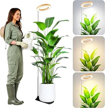 Full-Spectrum Indoor Plant Grow Light with Adjustable Stand