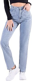 Flvsun Women Ripped Boyfriends Jeans Distressed High Waist Baggy Denim Pants Wide Leg Straight Trousers Y2k Streetwear Pants