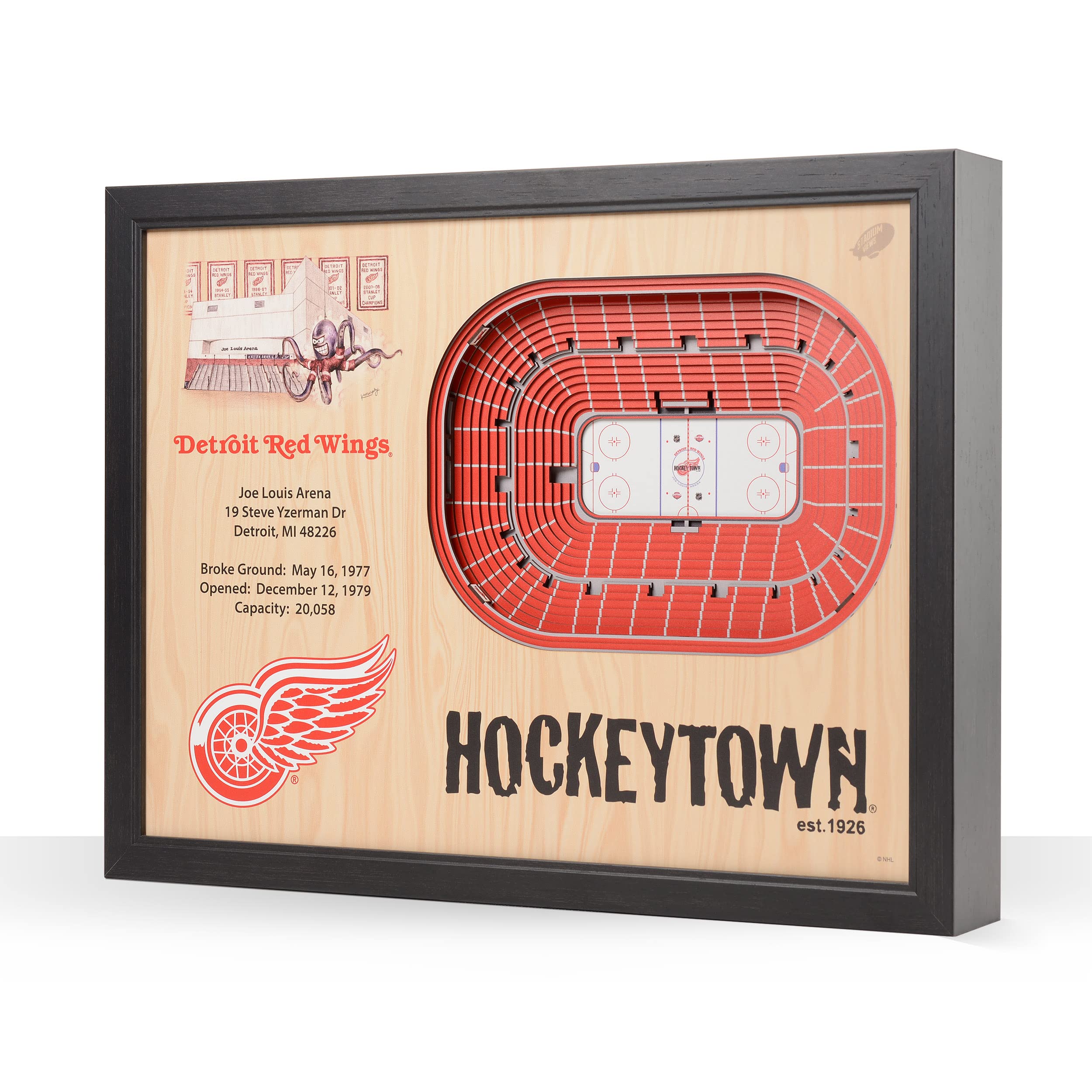 YouTheFan NHL Detroit Red Wings 25-Layer StadiumViews 3D Wall Art - Joe Louis Arena 25.5