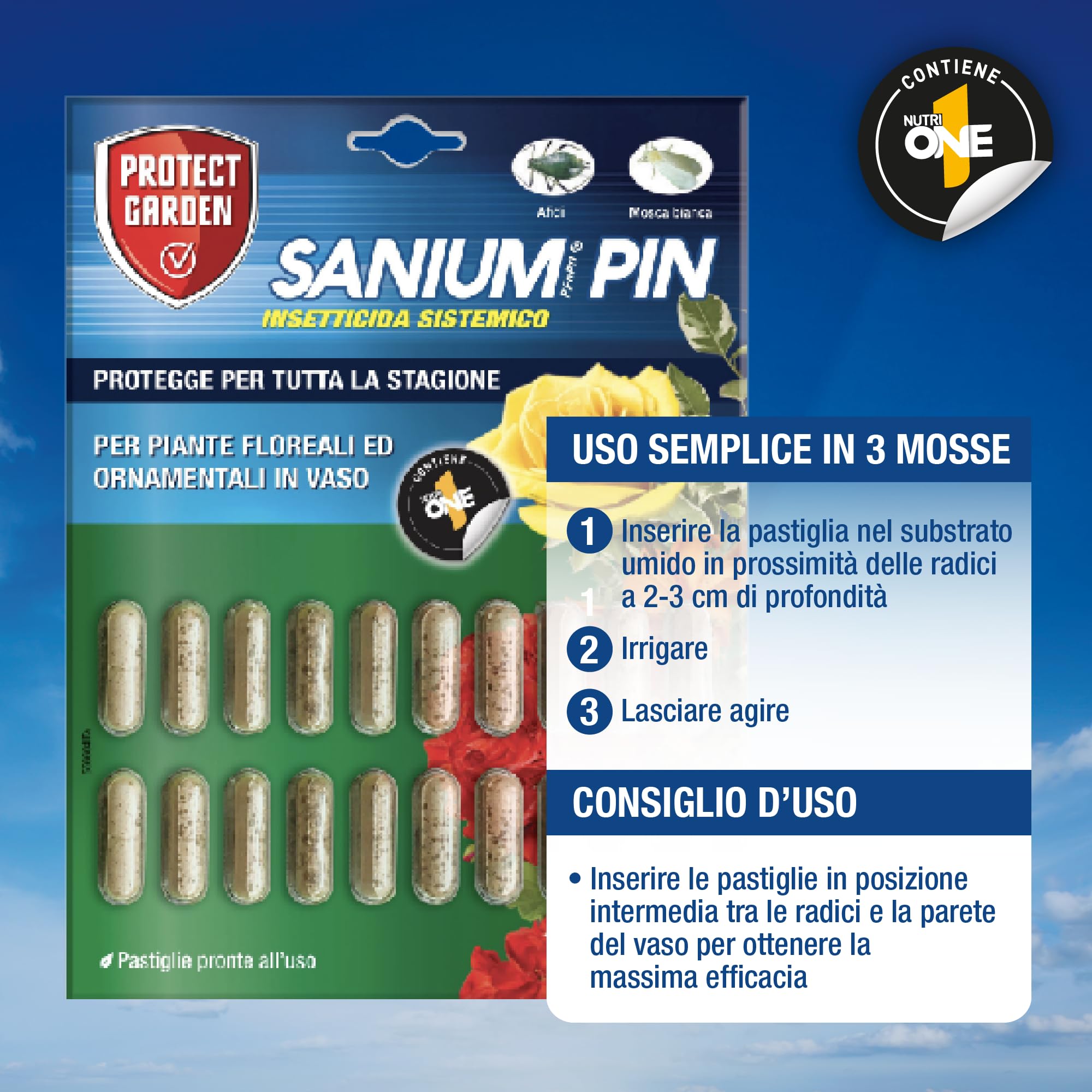 Protect Garden Sanium Pin PFnPO Insetticida Sistemico in Pillole 20 Pin
