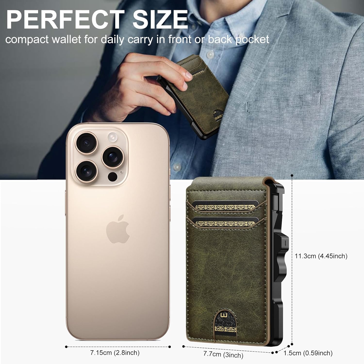 furid Smart Wallet For Men Slim: Rfid Minimalist Pop Up Wallets with Money Clip Metal Credit Card Holder - Gifts for Husband Father at Birthday Anniversary