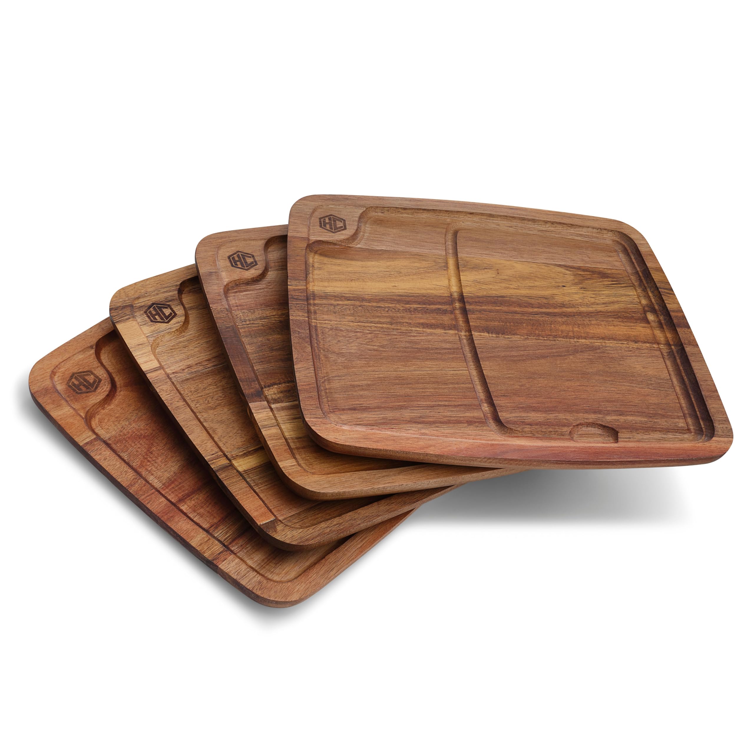 Amazon.com: HexClad 4-Piece Bistecca Wooden Steak Plate Set with