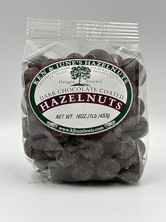 Dark Chocolate Coated Hazelnuts - 16 Oz Bag