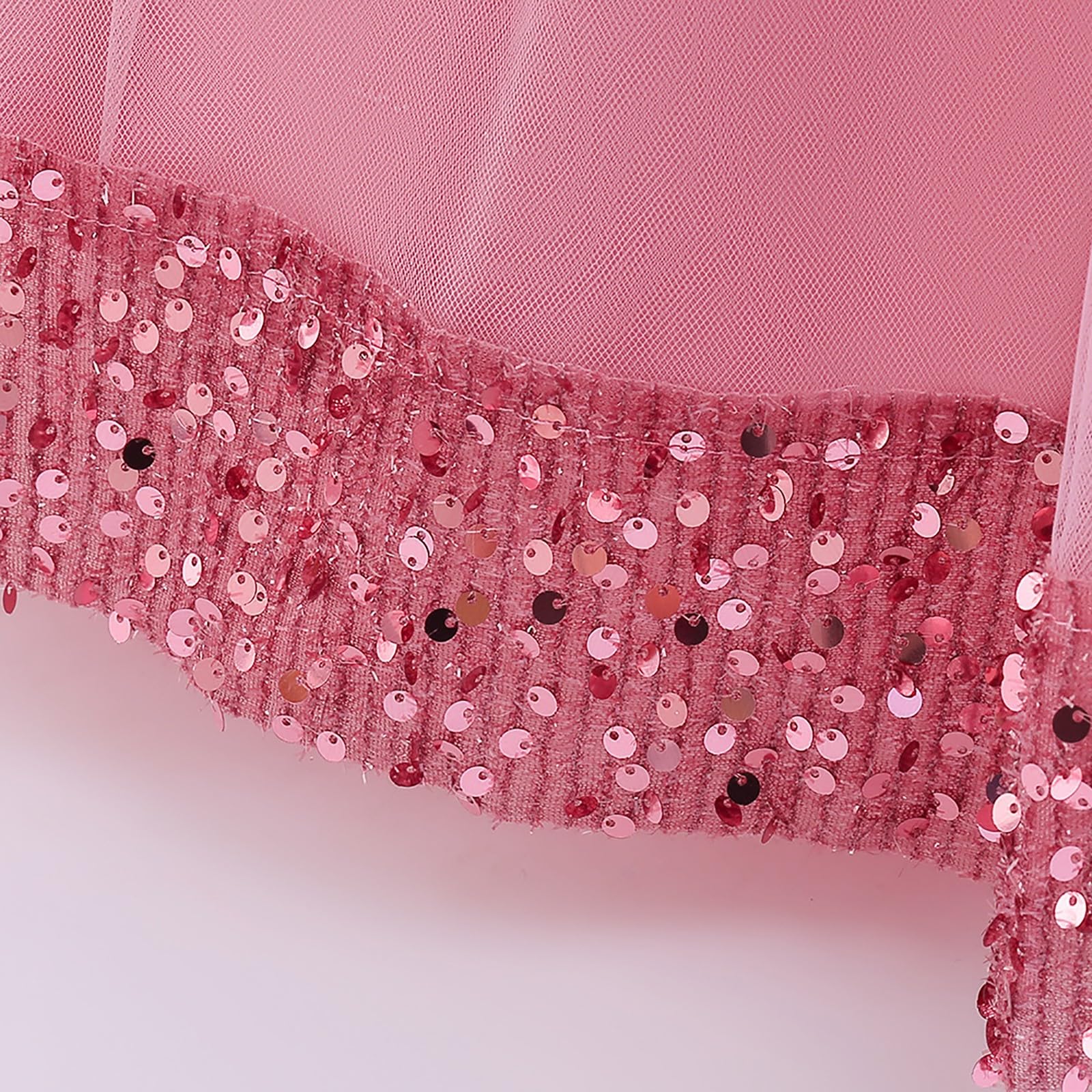 Abito da ragazza a fiori a maniche lunghe in tulle con paillettes abiti da concorso per bambini compleanno damigella d'onore festa di nozze abito formale da ballo