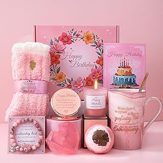 Geburtstagsgeschenk für Frauen, Geburtstagsgeschenk für Mama, Freundin, Schwester, Beste Freundin Kaffeebecher und Geschenkset Bad-Entspannung, Geschenke für Frauen
