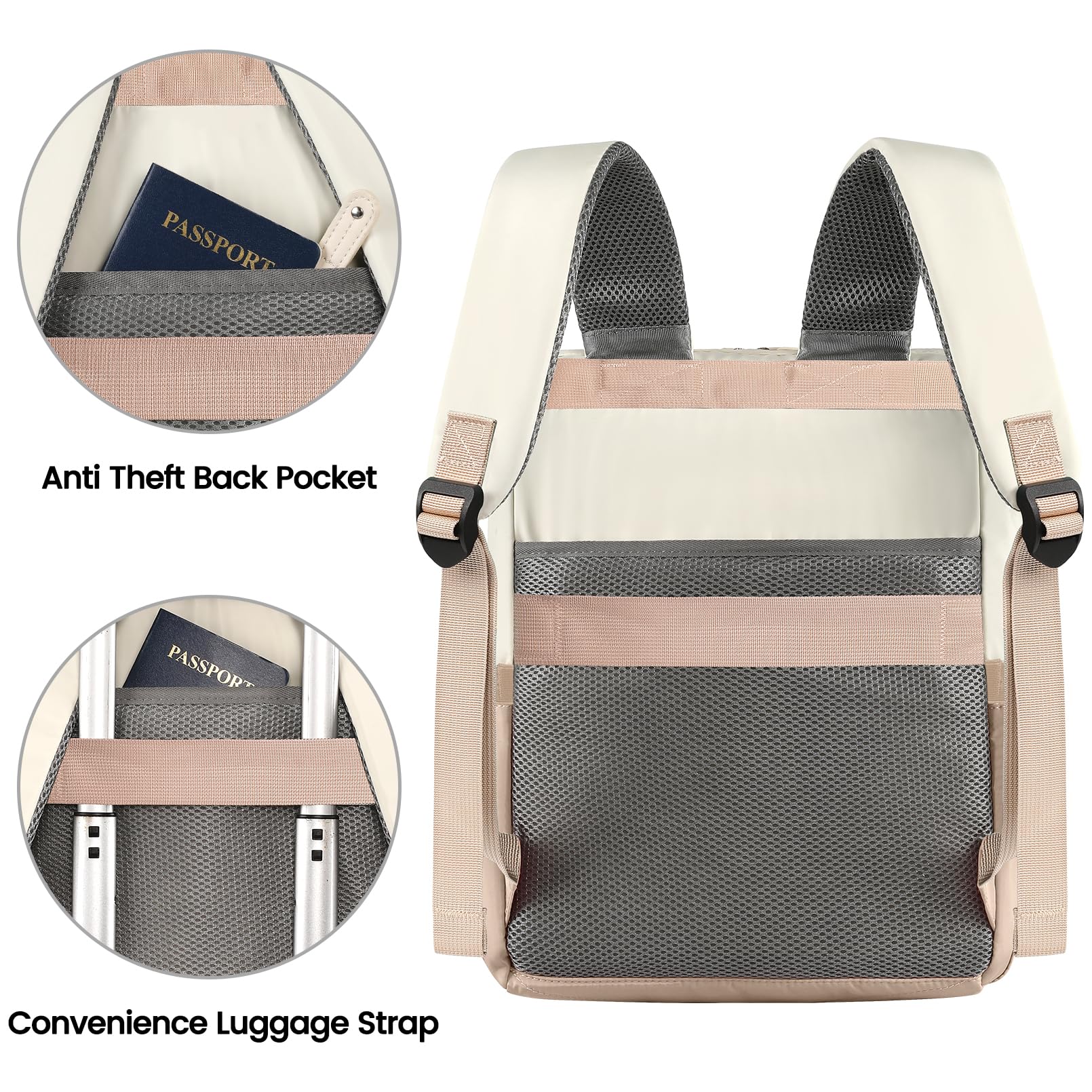 FALANKO Backpack for Women,Wide Open Work Large Student Bookbag for 15.6 Inch Laptop,Doctor Teacher Nurse College School Travel Bag,Water Resistant Laptop Bookbag Computer Back Pack Pink — Amazon image 17