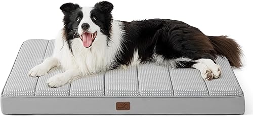 Miniatura 68 de Bedsure - Cama grande para perros para jaula - Camas planas y cómodas para mascotas con funda extraíble y lavable, alfombrilla ortopédica de espuma