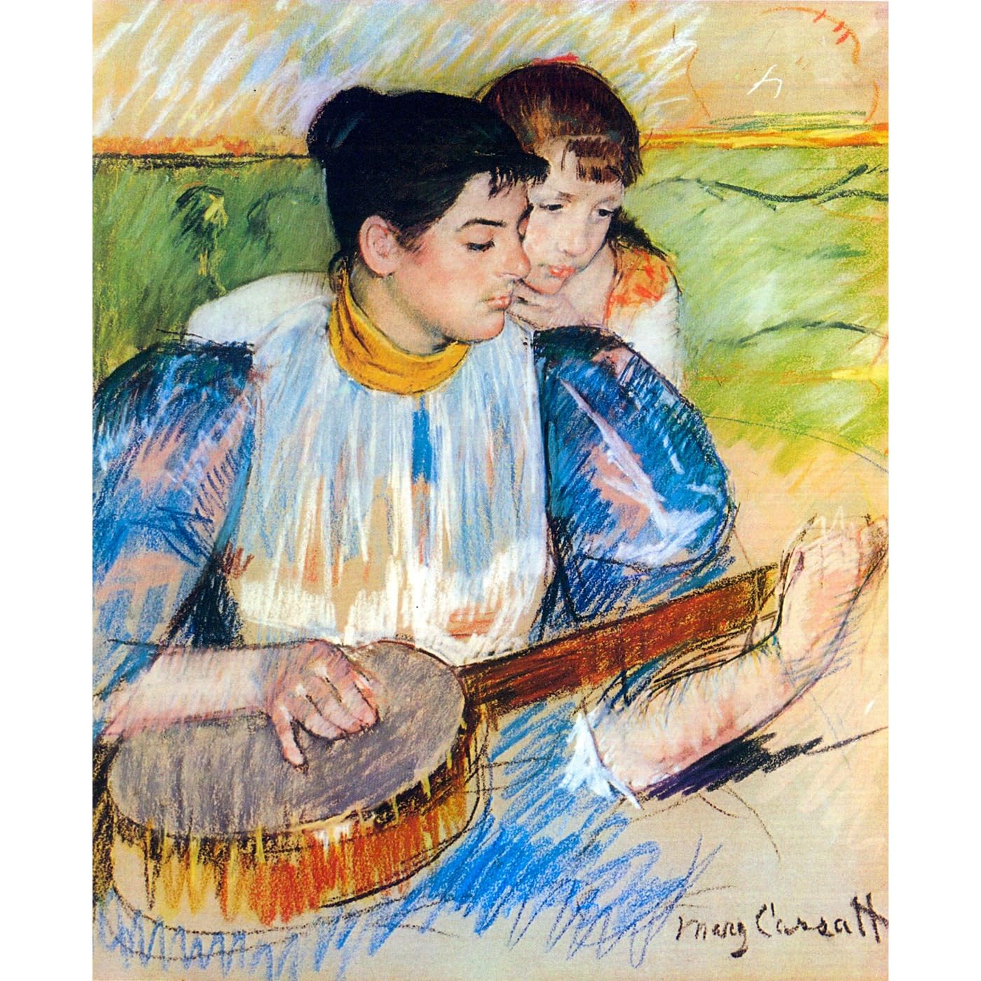 Impression giclée La leçon de banjo Cassatt grand format pour salon - 2