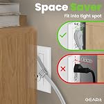 GEARit 360 Rotating Flat Plug Extension Cord with 3 Outlets (15ft, Gray) 16AWG/13A 3 Prong Wire, Outlet Saver for Home Office Dorm Room Essentials, ETL Certified
