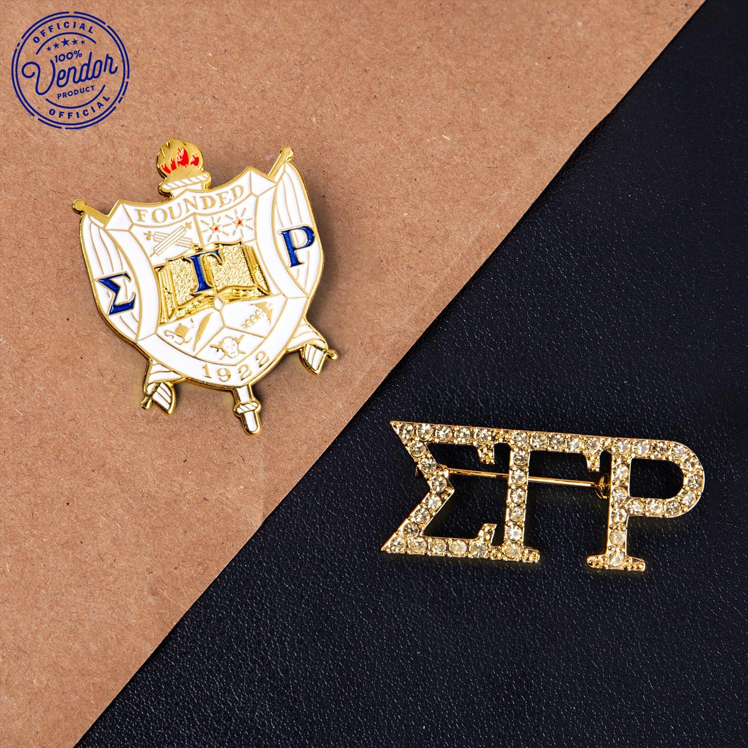 Sigma Gamma Rho Sorority Paraphernalia - Official SGRho Vendor - Set of 2 Lapel Pins - Enamel and Rhinestone - Image 6