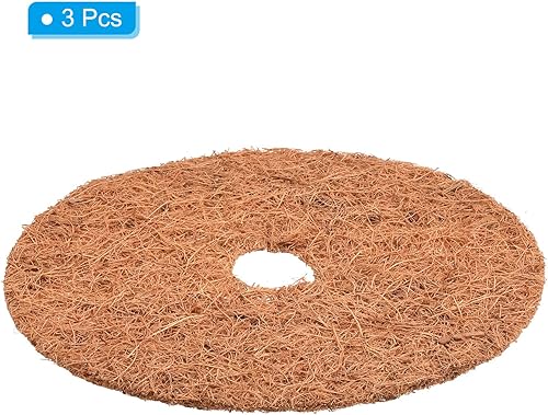 Miniatura 3 de PATIKIL Tapete de fibra de coco para anillo de mantillo de 8 pulgadas, paquete de 3 protectores de fibra de coco para plantas en macetas de