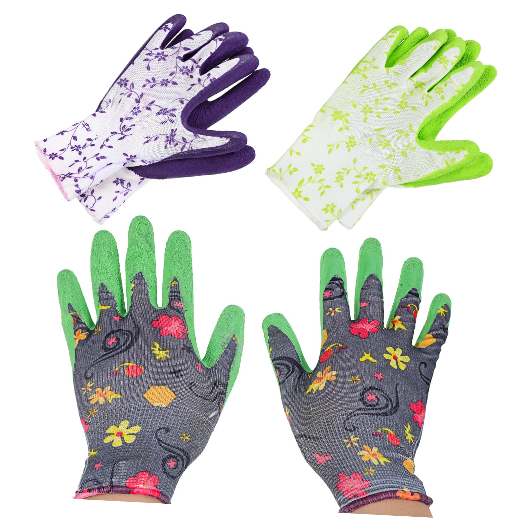 Toddmomy Gardening Gloves Work Mittens for Men Women Easy Maintenance 3 Pairs Set