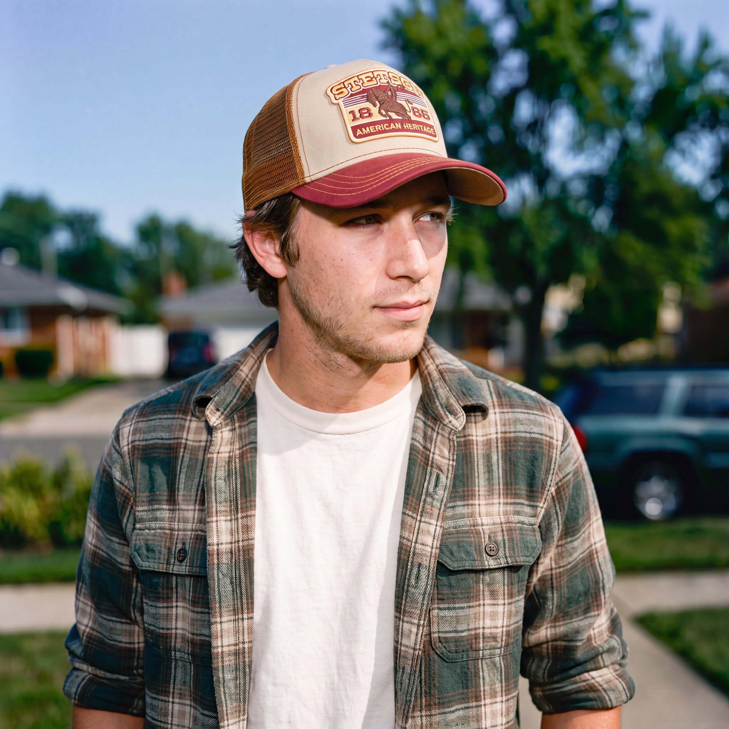 Stetson Cappellino Trucker Heritage Rodeo Uomo - cap Berretto Baseball Mesh Snapback, con Visiera, Fodera, Fodera Estate/Inverno Primavera Estate Autunno Inverno