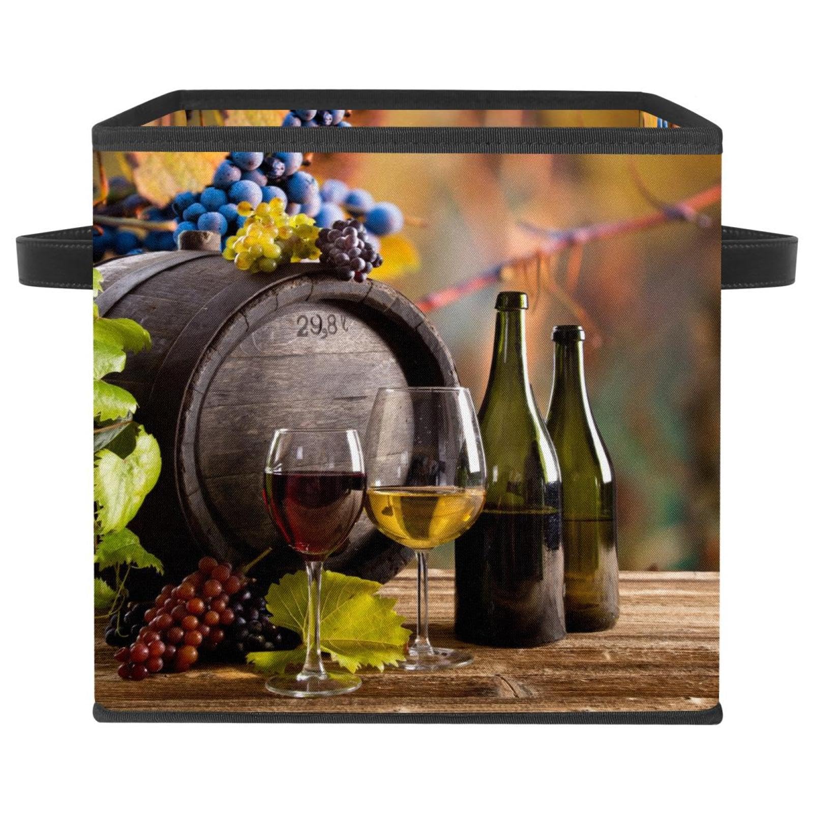 Boîte de rangement pliable pour jouets et vêtements au design vignoble chaleureux