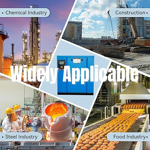 Miniatura 8 de 208-230Volt 3-Phase Rotary Screw Air Compressor 20HP 15KW - 81CFM 125PSI - NPT3/4" Base Mount Commercial Air Compressed Industrial Stationary