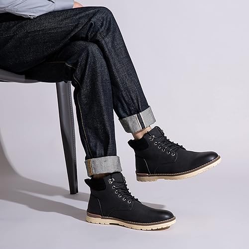 Miniatura 6 de Vostey - Botas tobilleras con cordones (Chukka), de senderismo, impermeables y estilo informal para hombre