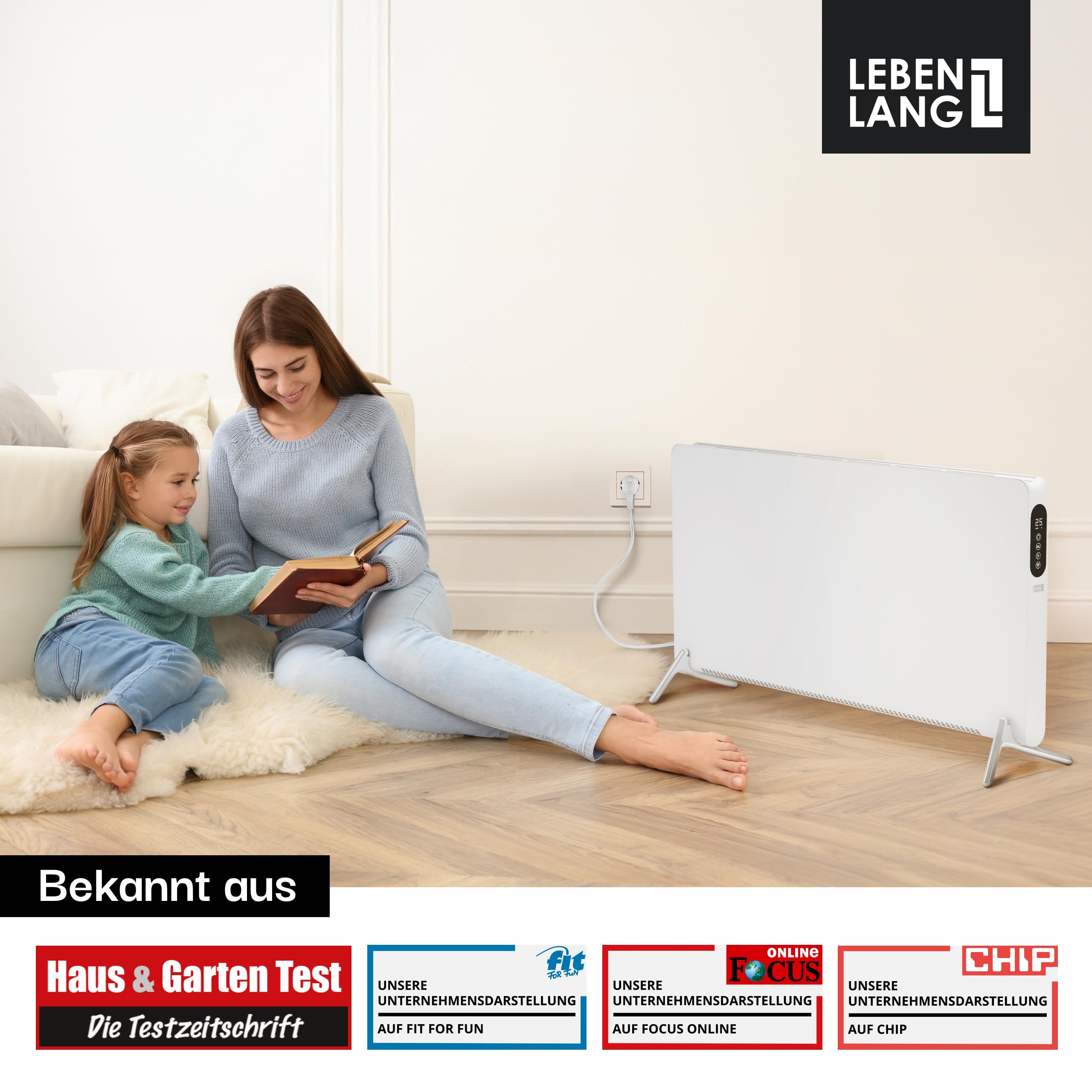 LEBENLANG Heizkörper Elektroheizung Energiesparend - Inkl. WiFi & APP