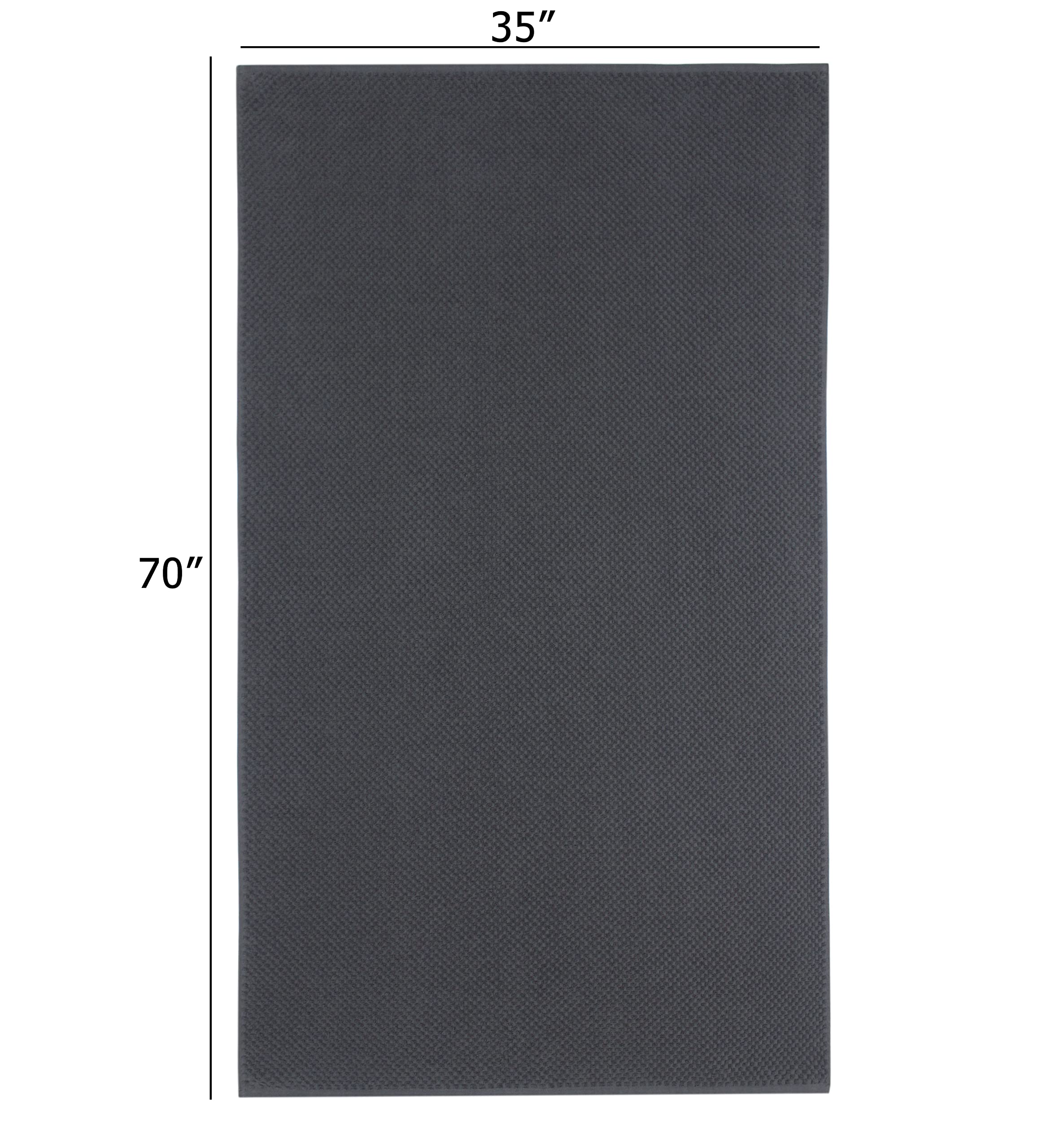 Cotton Craft Lot de 2 draps de bain de luxe surdimensionnés à tissage gaufré européen – 100 % coton filé à l'anneau – Absorbants à séchage rapide – 88,9 x 177,8 cm, gris
