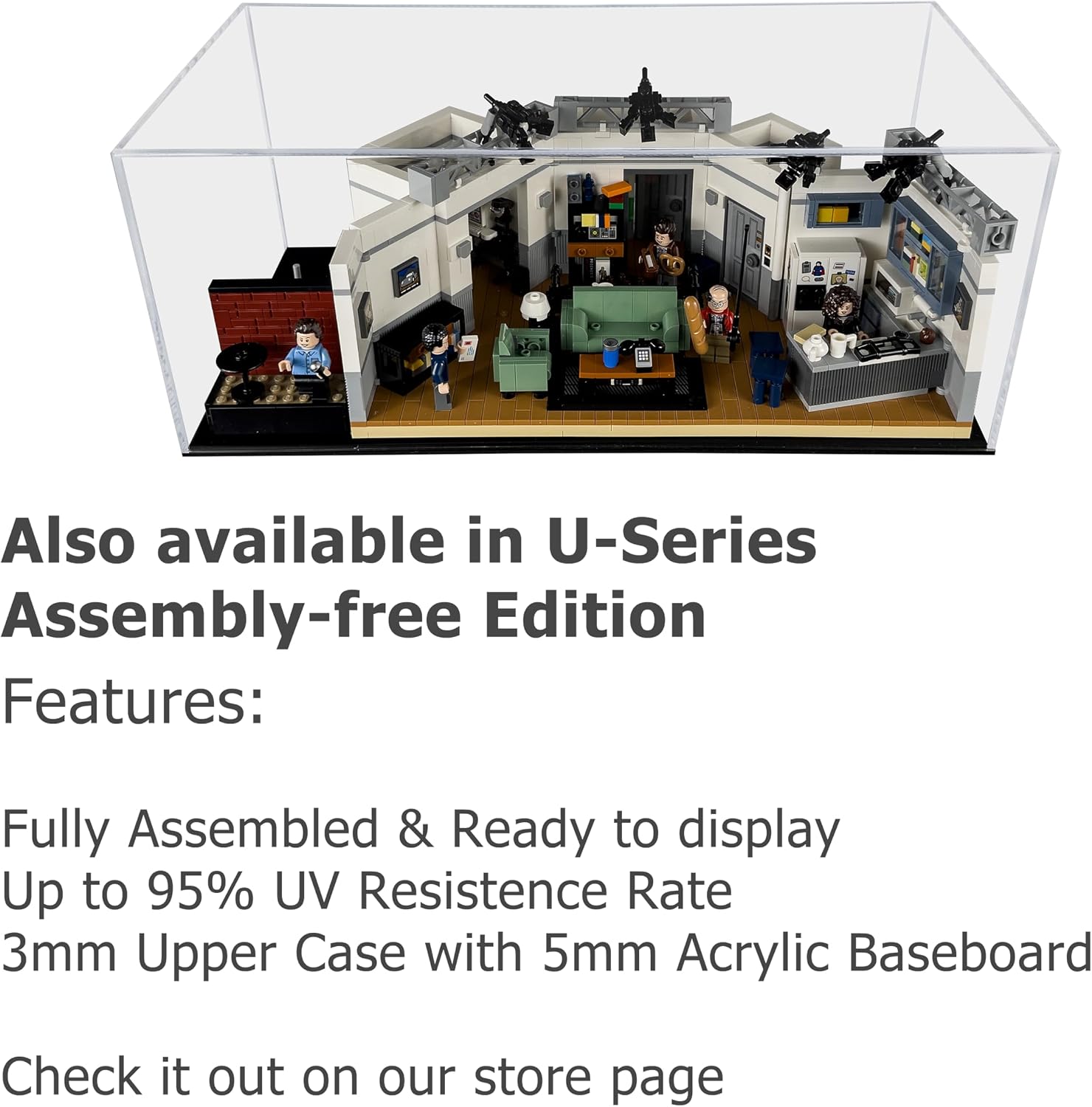 Acrylic Display Case Compatible for LEGO Seinfeld #21328, Dustproof Display Case (Case Only) (Lego Sets are NOT Included)