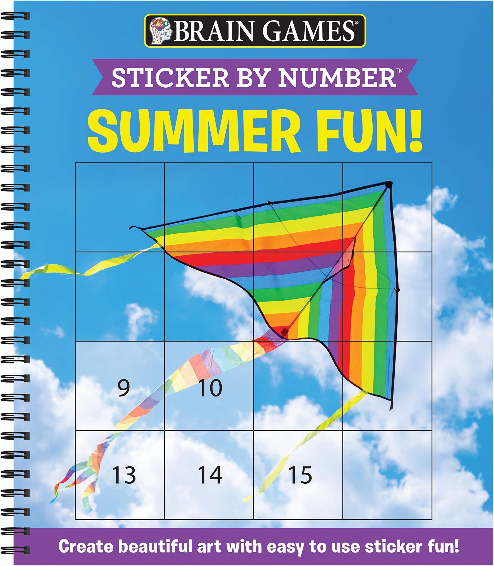 Brain Games - Sticker by Number: Summer Fun! (Easy - Square Stickers): Create Beautiful Art with Easy to Use Sticker Fun!