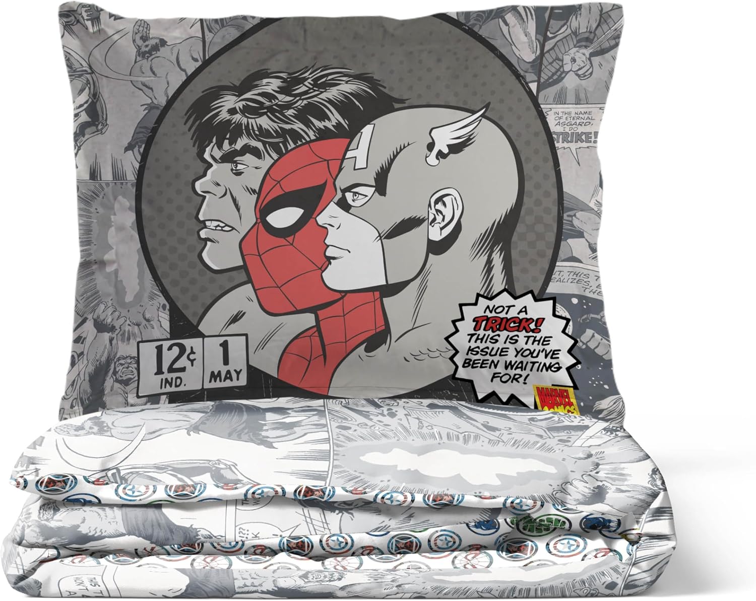Jay Franco Duvet Cover Set – 3 Piece Comforter Cover and Sham Set, Super Soft Cozy Kids Bedding (Insert Not Included) Grey - Marvel Comics, Queen - Image 4