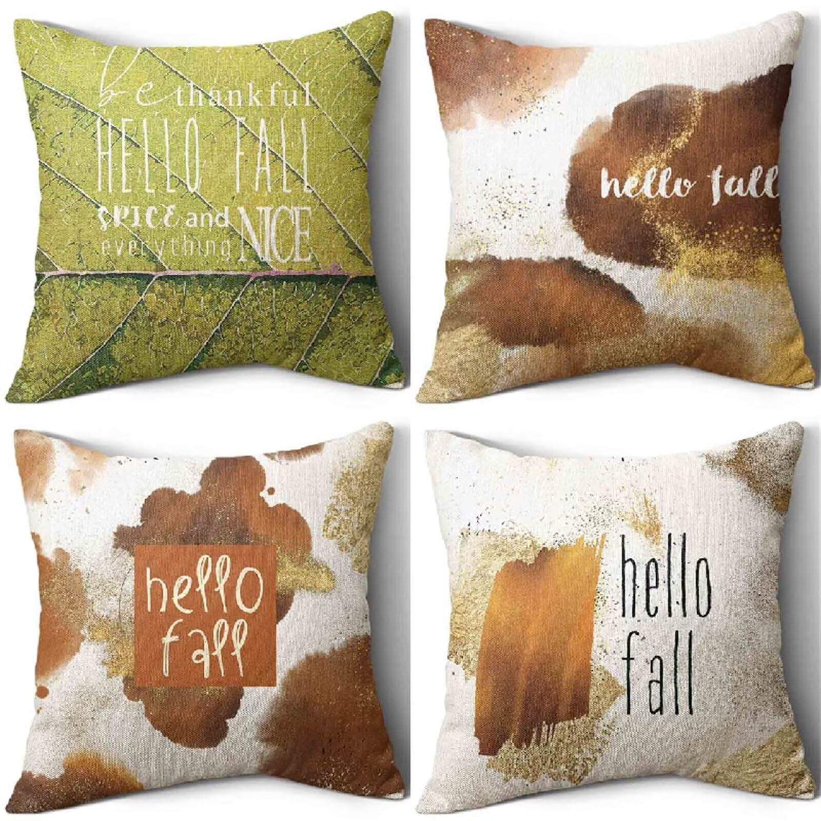 Federe Cuscini Divano 65x65cm,Set di 4 Foglia di acero astratta Cuscini per Divano,Quadrato Doppio Lato Lino Esterni Copricuscini Divano,per Divano Soggiorno Sedia Letto Decorativo Cuscini Divano ZW19