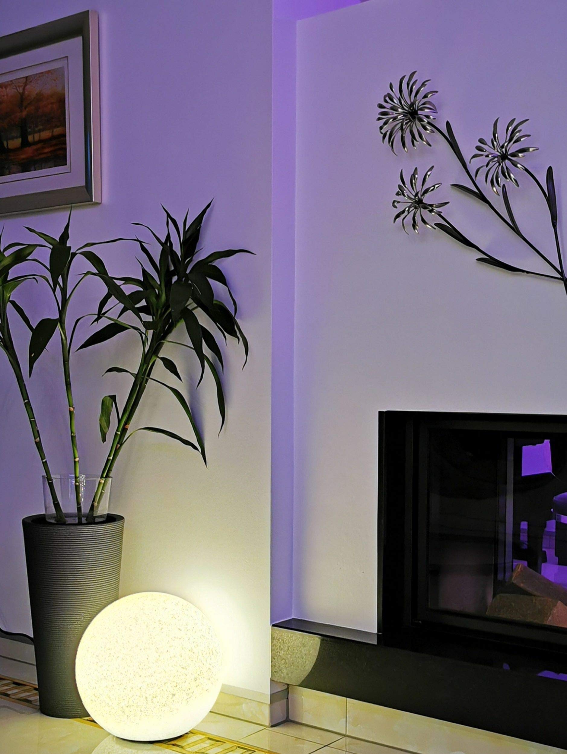 Trango 200 G - Sfera da giardino naturale IP65, effetto pietra granito, 20 cm, con 1 attacco E27 e cavo IP44 da 5 m, luce a sfera, sfera luminosa, lampada da esterno, sfera esterna senza lampadina
