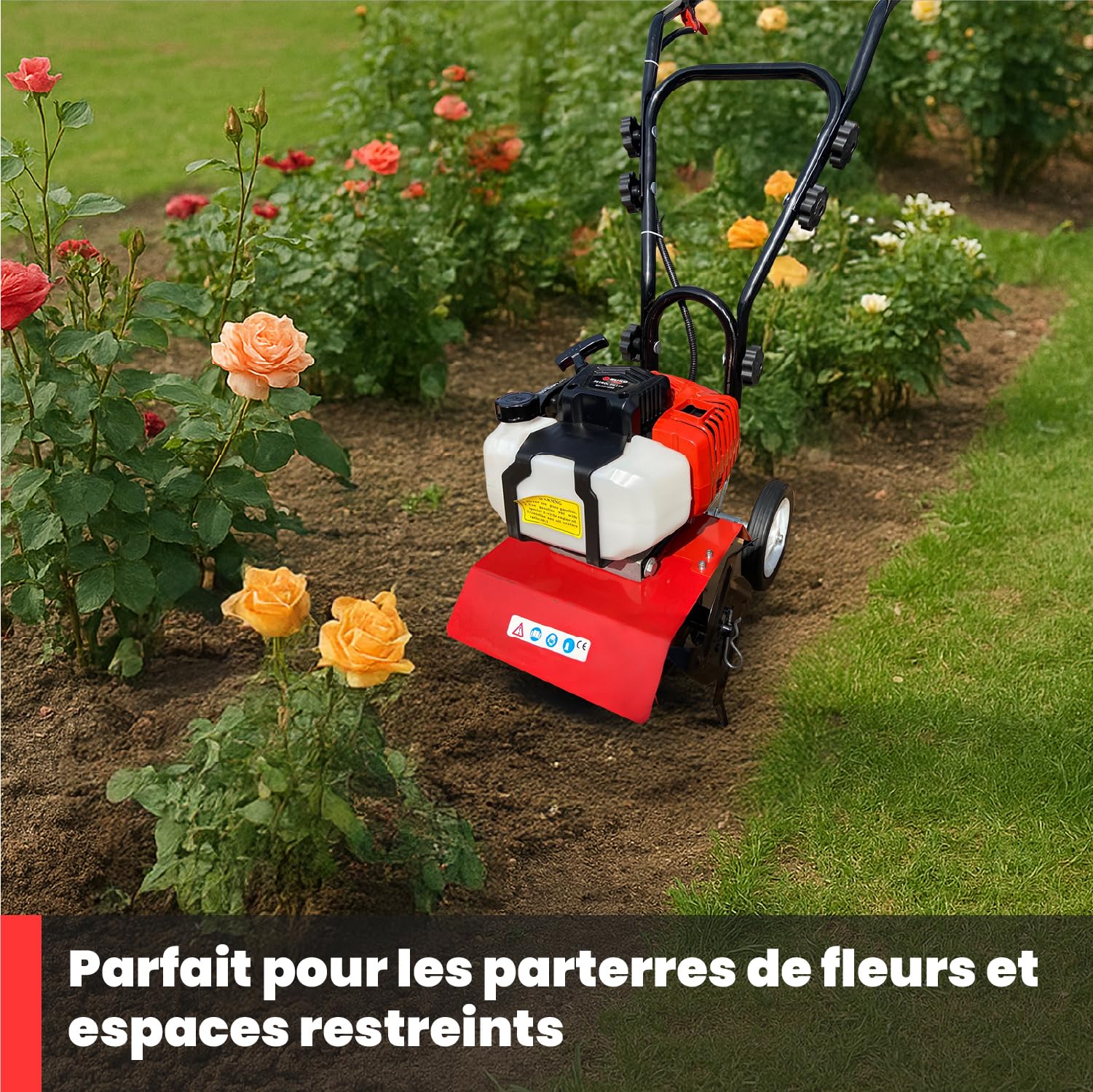 BU-KO 52CC Moteur de motoculteur à Essence de Jardin 3HP 2 Temps cultivateur de Sol à Gazon Rotovator Moteur léger Compact Puissant poignées sûres 1 Ans de Garantie