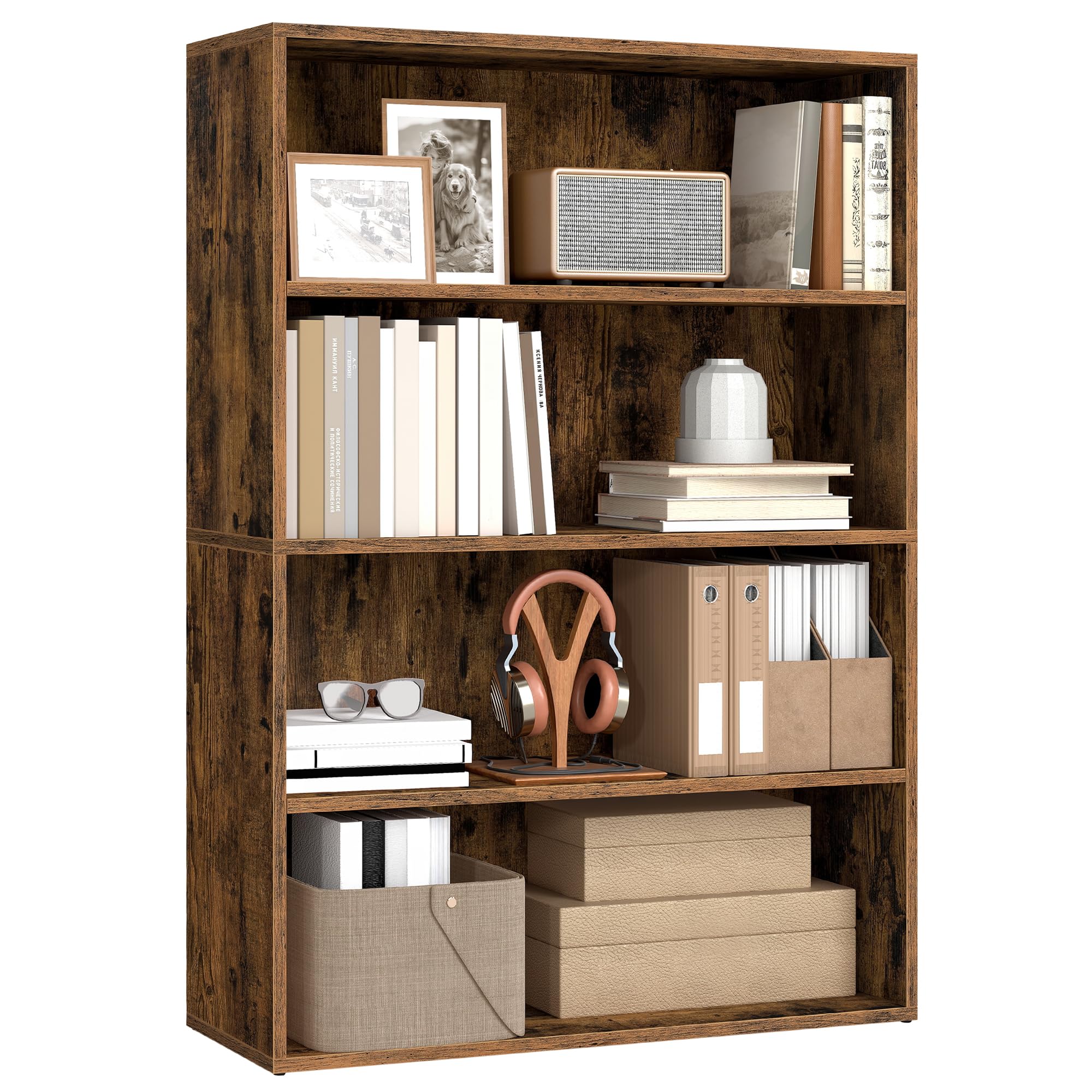 VASAGLE 4-Tier Bookshelf, Storage Organizer, 31.5 x 9.4 x 42.5 Inches