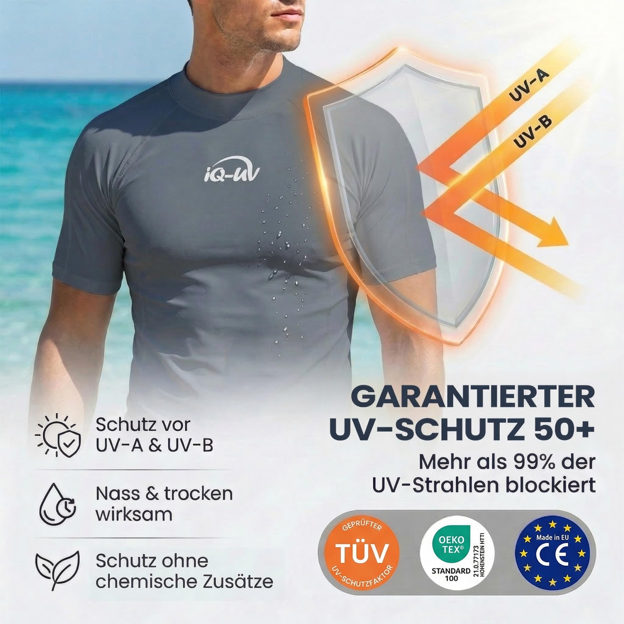 iQ-UV Slim Fit Camiseta Hombre