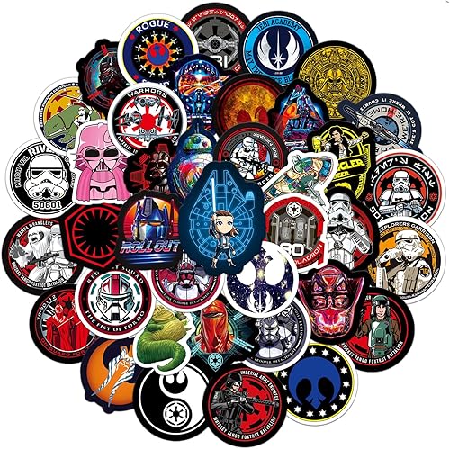 Miniatura 1 de Paquete de 50 calcomanías de Star Wars para regalos, portátiles, teléfonos, libros, automóviles, motocicletas, patinetas, maletas, esquís, equipaje,