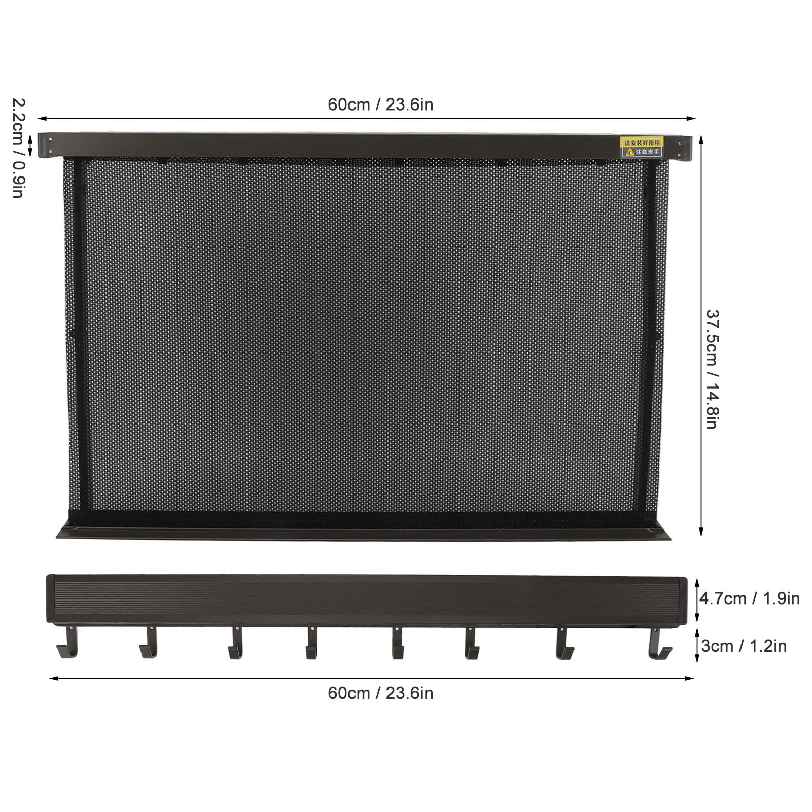 Ejoyous Balkonowa Suszarka do ubrań Montowana na ścianie, Aluminiowy Wysuwany Wieszak na Pranie 60 Cm, Składana Powierzchnia Siatkowa Swetry i Codzienne Pranie, do Okna Sypialni w łazience (GRAY)