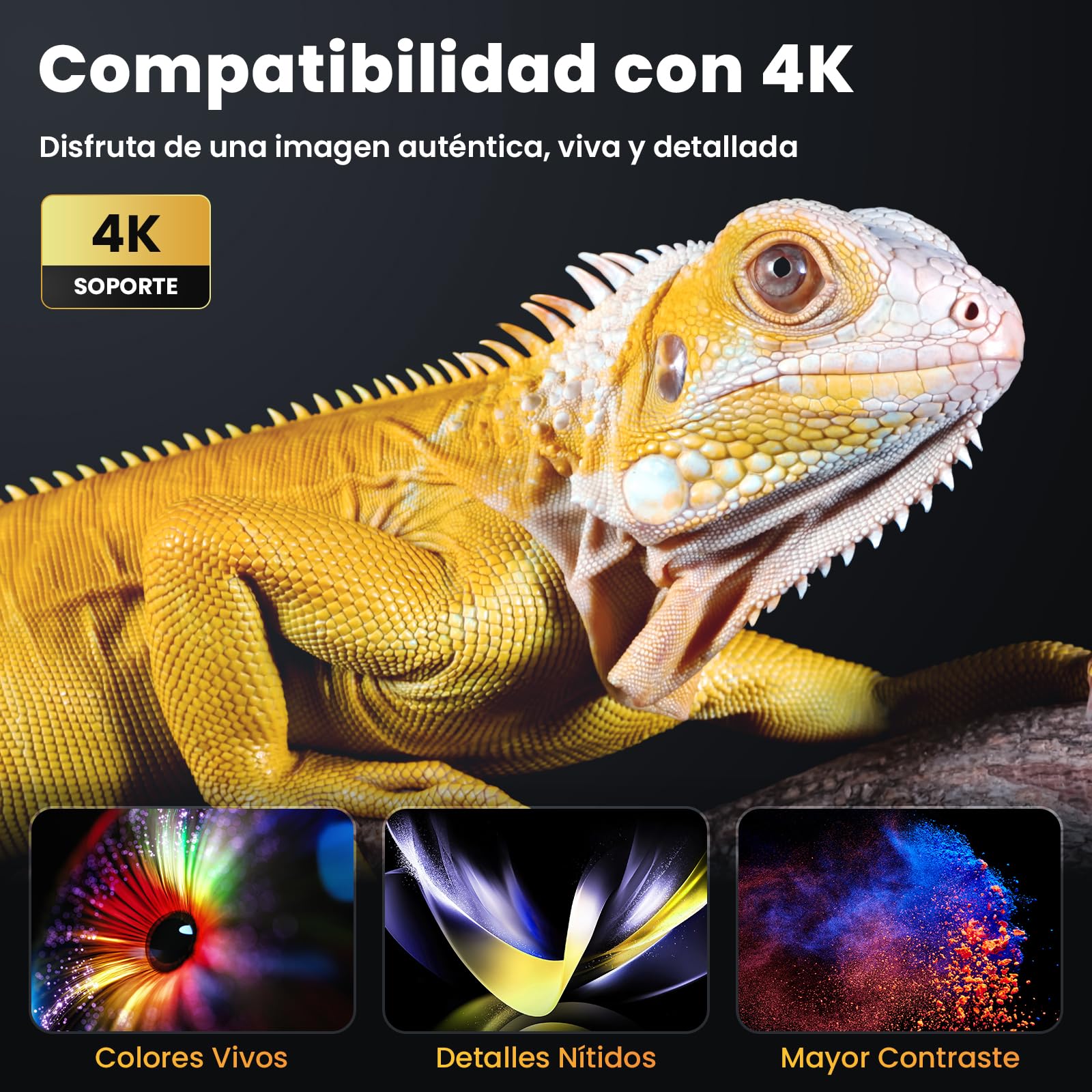 HOPVISON Mini Proyector Portátil Con Bluetooth, 4K Supporto 9500 Lúmenes, Nativo Full HD 1080P, Android Para Casa Fire Stick/Smartphone/PS5/HDMI