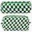 2Pcs Checkered Pencil Case Cute Pencil Pouch for Teens Checkered Makeup Bag Travel Cosmetic Bag Set Cute Makeup Pouch for Purse Portable Zippered Skincare Bags Preppy Toiletry Bags Organizer(Green)