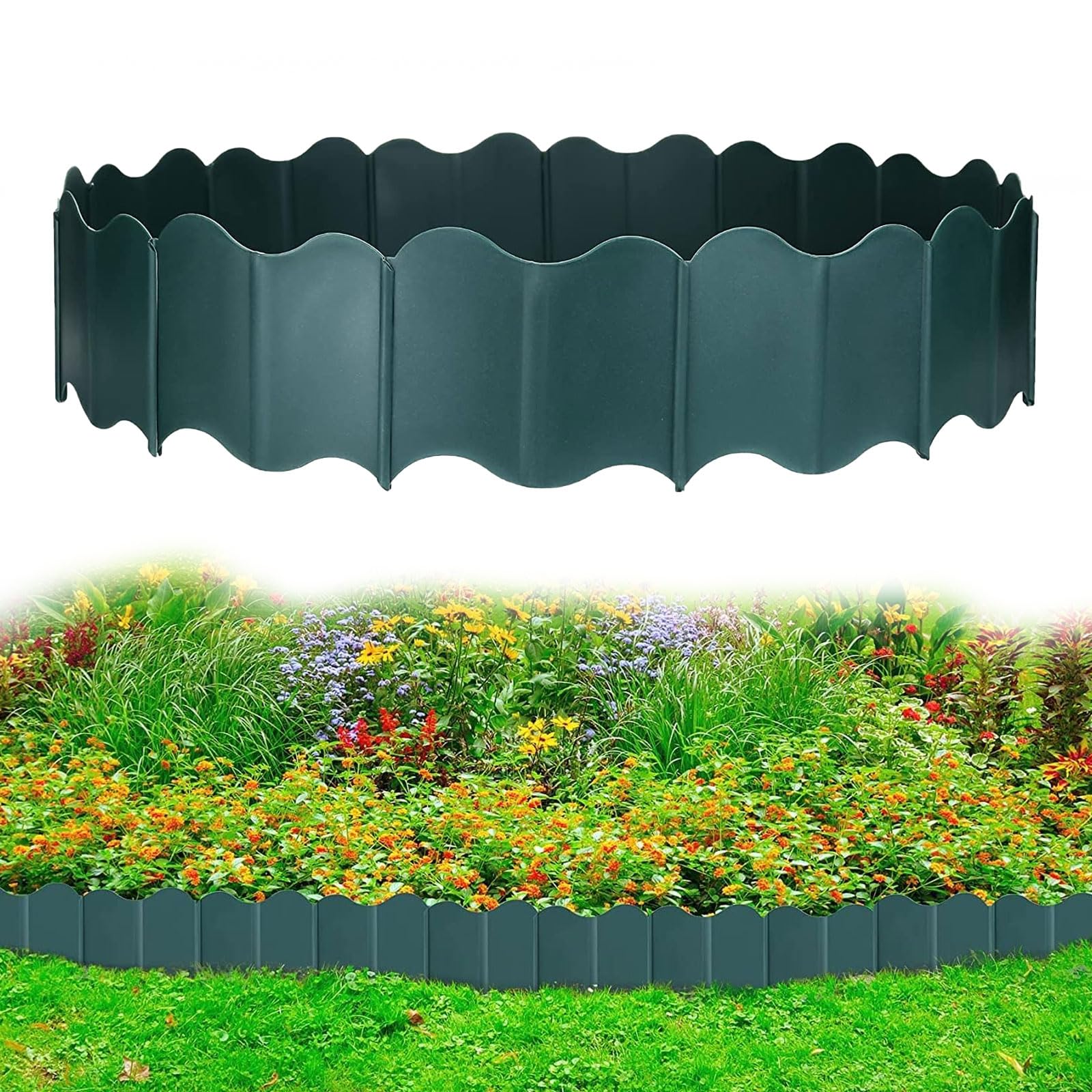 Bordo Giardino Flessibile Con Picchetti, Bordi Aiuole Bordura PE, 20m Marrone | Leroy Merlin - Foto 8