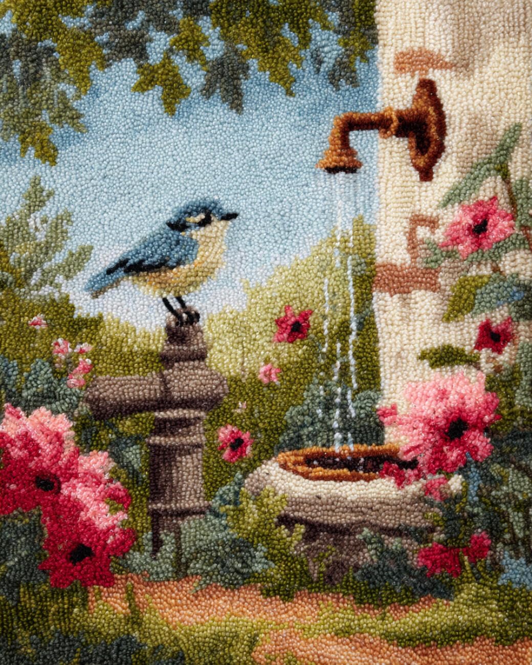 AMBATTERY Carpet Latch Hook Kit Birds and Landscapes 55x75cm