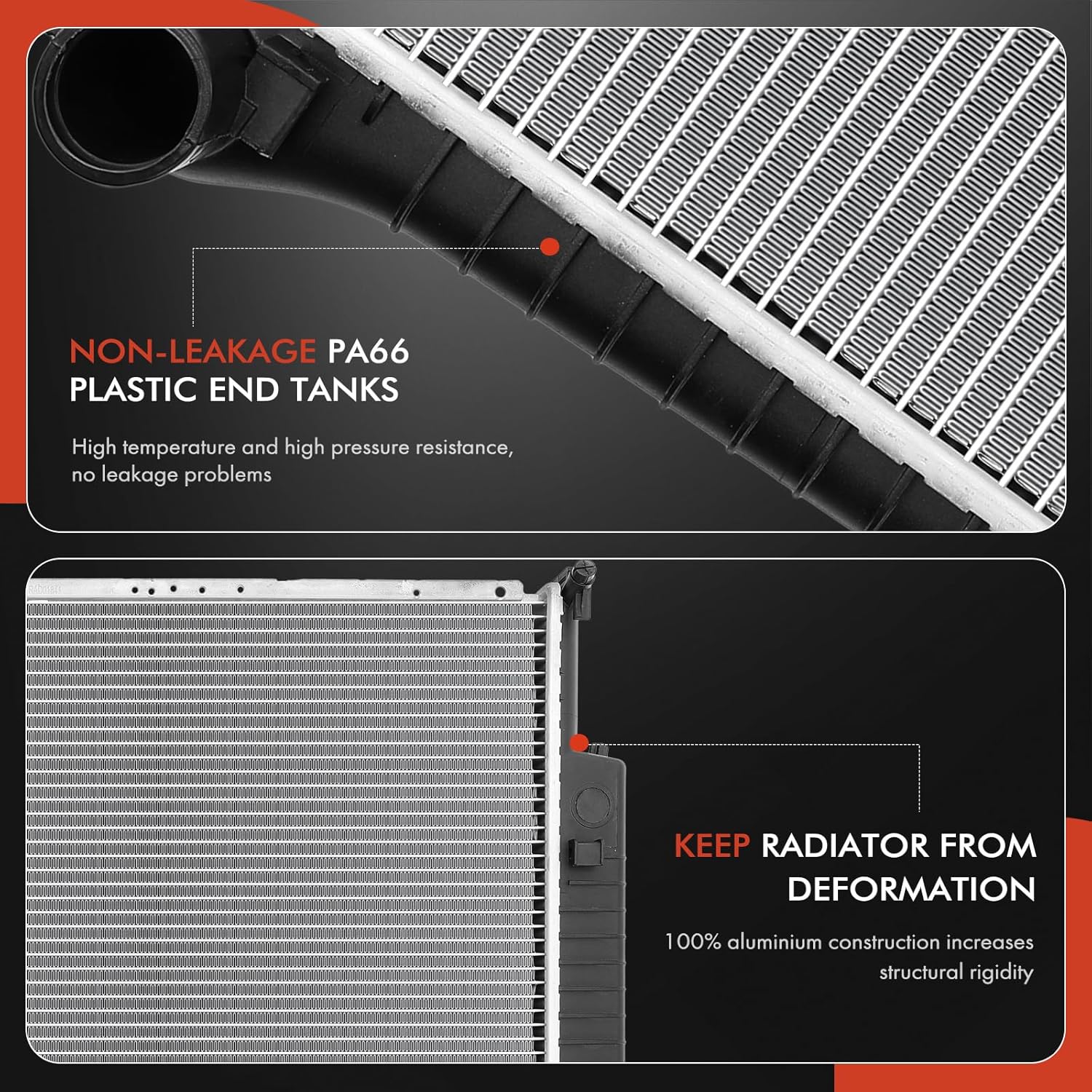 A-Premium Engine Coolant Radiator Assembly Compatible with BMW E36 E46 Series 320i, 323i, 323is, 325i, 325is, 328i, 328is, M3, Z3, 1992-1999, Replace# 17111469179, 17111469908